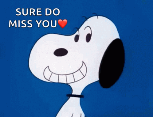 Snoopy With Heart Saying Sure Do Miss You