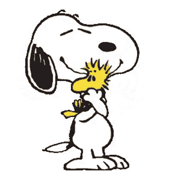 Snoopy Woodstock Hug Gif GIF