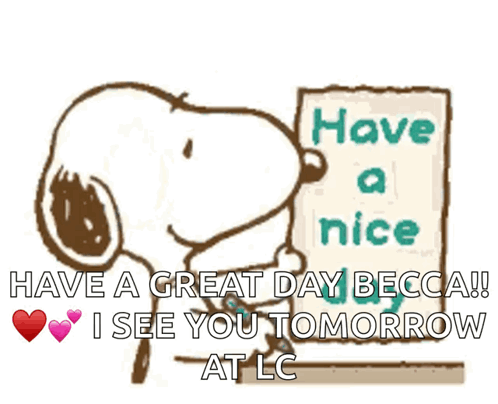 Snoopy Writing Have A Nice Day Sign GIF