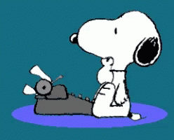 Snoopy Writing Letter Sunday GIF