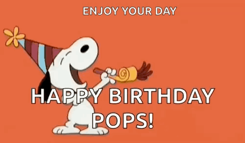 Snoppy Happy 65th Birthday Message To Pops GIF