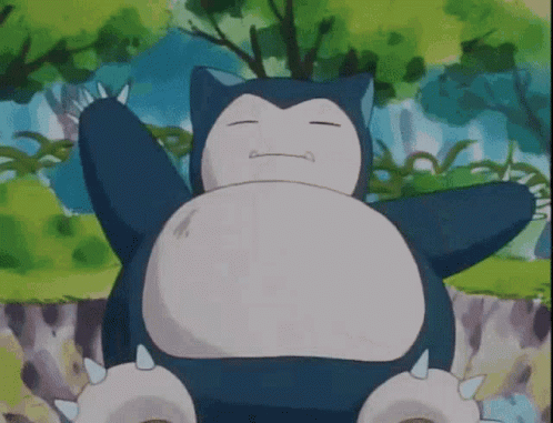 Snorlax From Pokemon Is Laying Down In The Woods With His Eyes Closed . GIF
