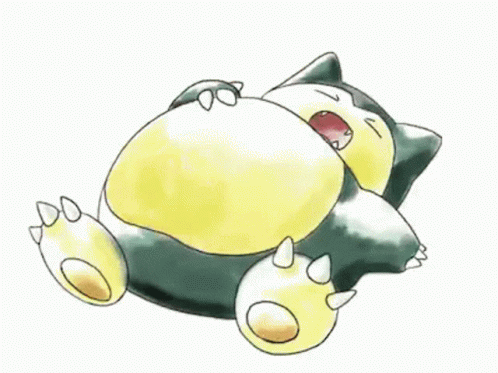 Snorlax Is A Pokemon That Is Laying Down On Its Back . GIF