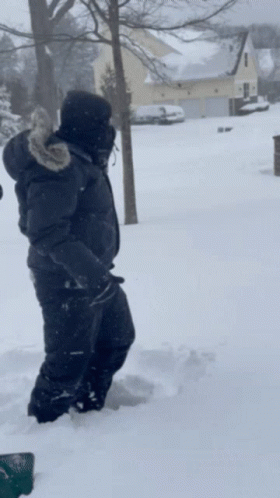 Man Tripping On Snow On Snow Day GIF