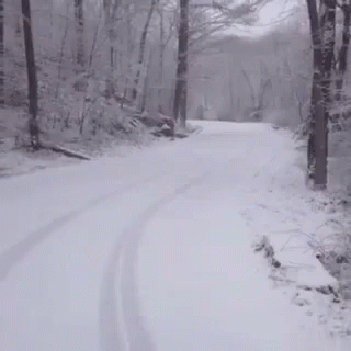 Naked Man Running On Snow Day GIF