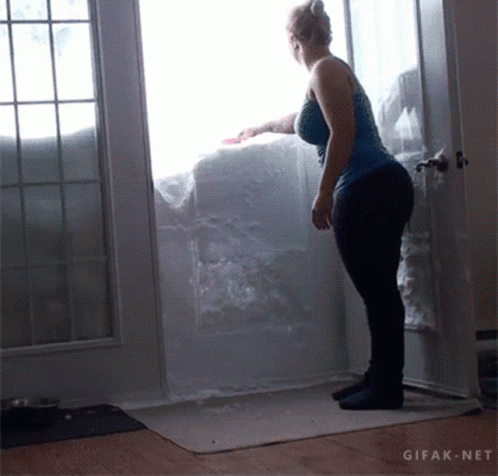 Cat Busting Snow Wall On Snow Day GIF