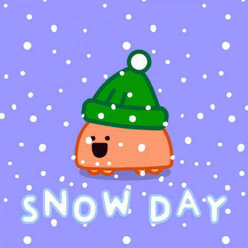 Cute Kawaii On Winter Cap On Snow Day GIF