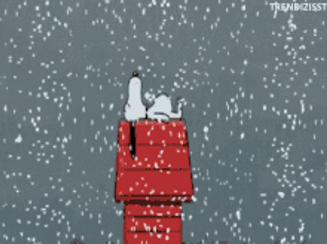 Snow Falling In Snoopy GIF