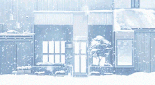 Snow Falling Outside Building 37 GIF