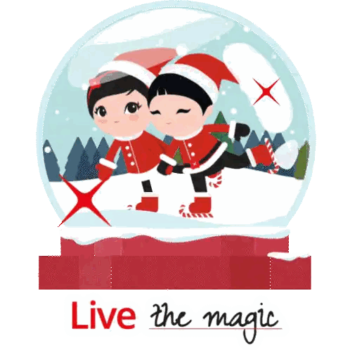 Snow Globe With Two People Live The Magic