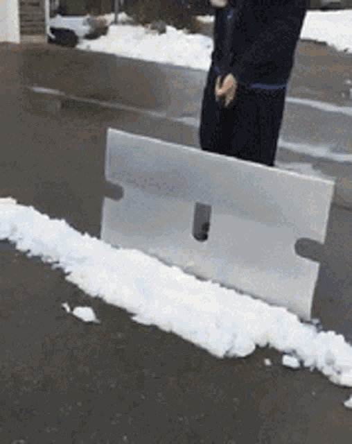 Snow Line Shoveling Driveway Winter GIF