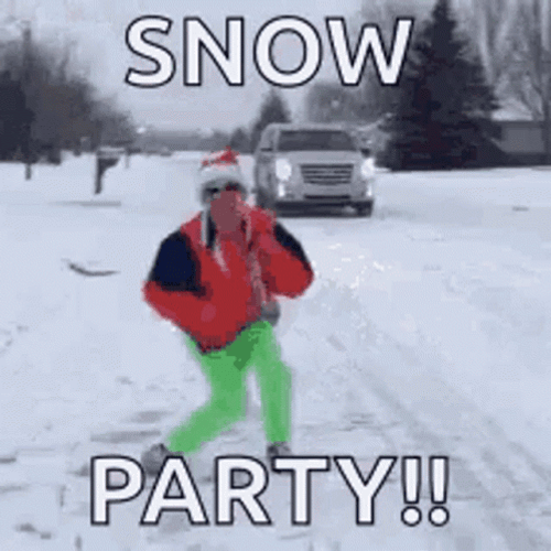 Snow Party Dancing Man GIF