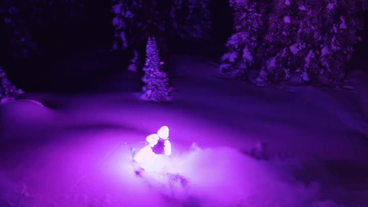 Snow Skiing Neon Lights GIF