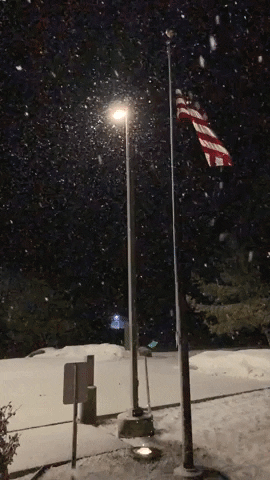 Snow Storm Falling On Lonely Post GIF