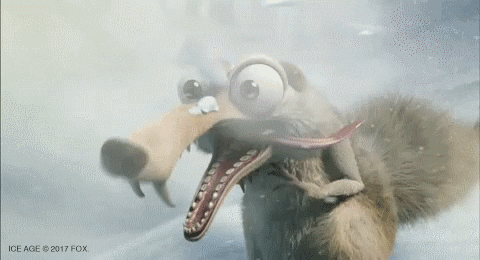 Scrat Shocked In Snow Storm Ice Age GIF