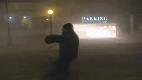 News Reporting In Snow Storm GIF