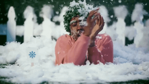 Tyler The Creator Chilling In Snow Storm GIF