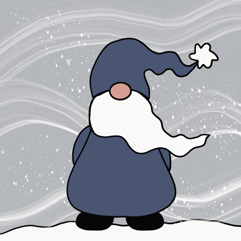 Cartoon Santa Claus In Snow Storm GIF