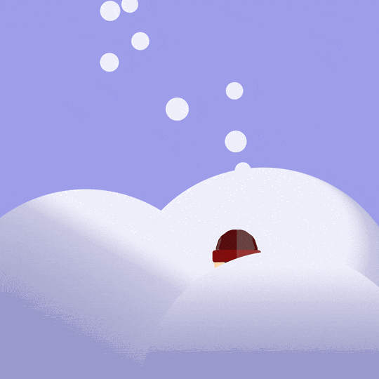 Boy Peeking Out Of A Snow Storm GIF