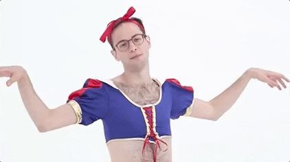 Funny Man In Snow White Attire GIF