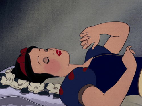 Snow White Asleep on Pillow