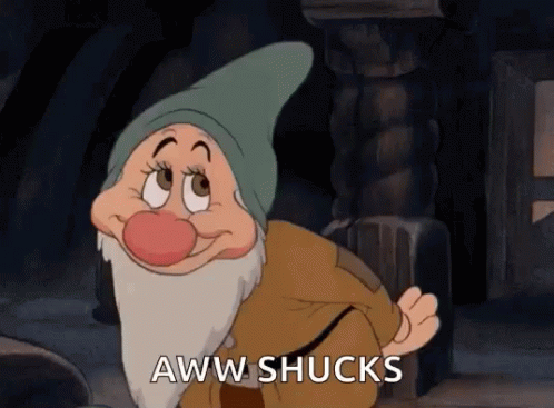 Snow White Character Saying Aww Shucks