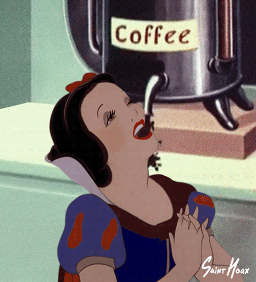 Snow White Drinking Coffee GIF