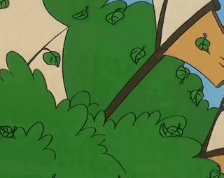 Snow White Green Falling Leaves GIF