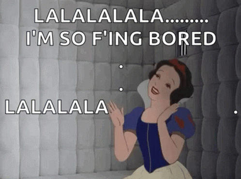 Snow White Wearing Headphones Says Lalalalala Im So F Ing Bored GIF