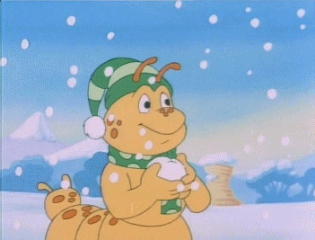 Snowball Cartoon Caterpillar Grubby GIF