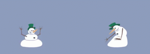 Two Snowman Snowball Fight GIF