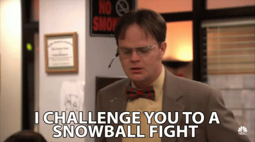 I Challenge You To A Snowball Fight GIF
