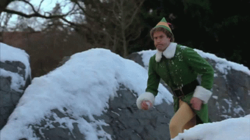 Will Ferrell Snowball Fight GIF