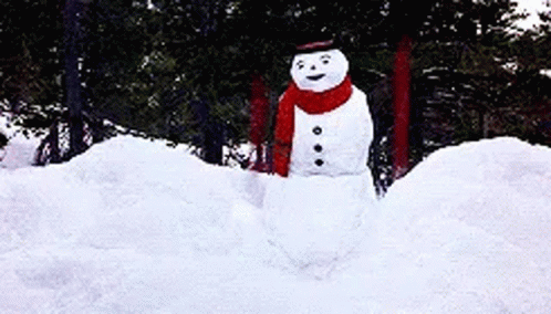 Snowman Snowball Fight GIF