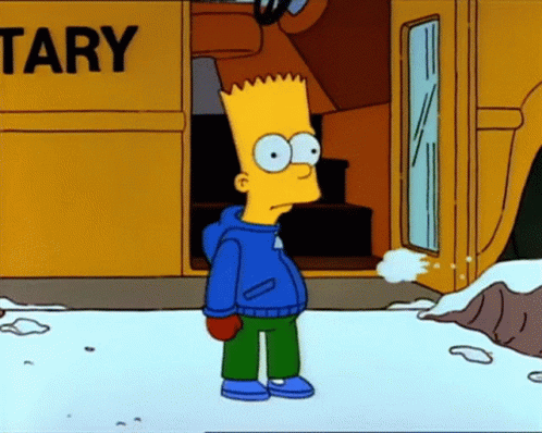 Bart Simpson Snowball Fight GIF