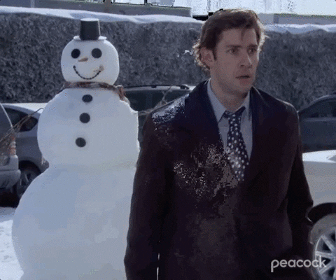 Snowball Fight The Office Jim Halpert GIF
