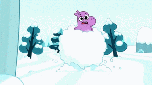 Snowball Rolling Cute Pikwik Pack Friends GIF