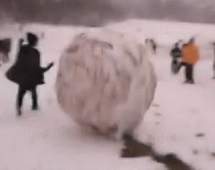 Snowball Rolling Disaster Run GIF