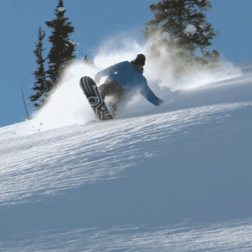 Snowboarder Riding Snow Slope With Salomon Sticker GIF