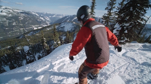 Snowboarding Cliff Fall Nature GIF