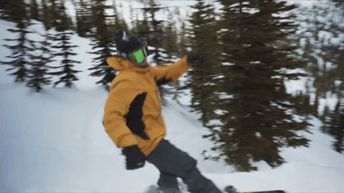 Snowboarding Cliff Trick Snow Dust GIF