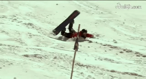 Snowboarding Epic Fail Fall GIF