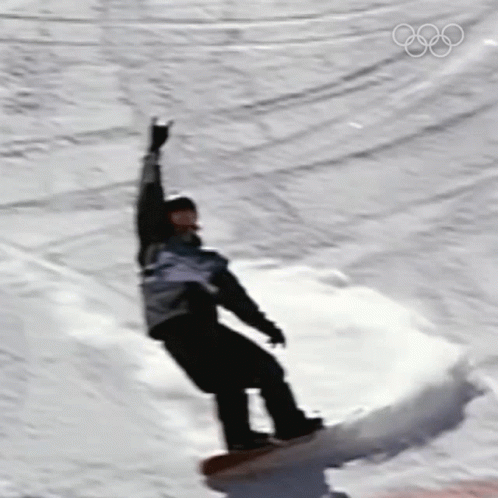 Snowboarding Rock Hand Sign GIF