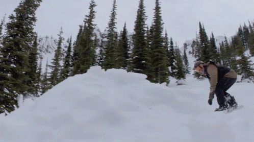 Snowboarding Spin Backflip Cliff Trick GIF