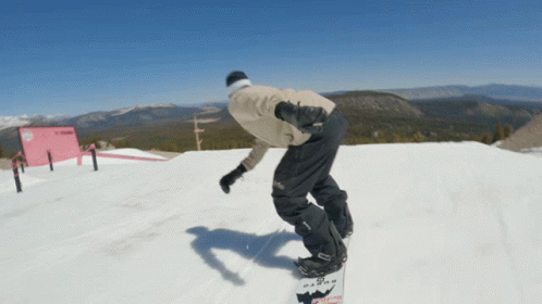 Snowboarding Trick Flip Cliff GIF