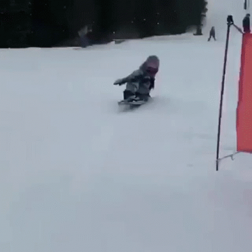 Snowboarding Winter Snow Kid Slide GIF