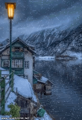 Snowfall On A Peaceful Evening GIF