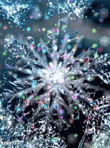 Sparkling And Rotating Snowflake GIF