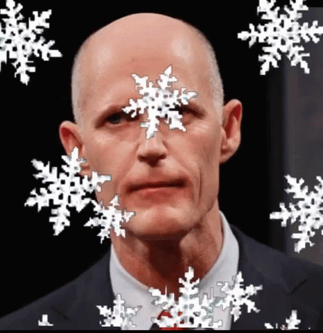 Snowflake Falling On Bald Man GIF