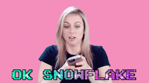 Lady Texting A Snowflake GIF